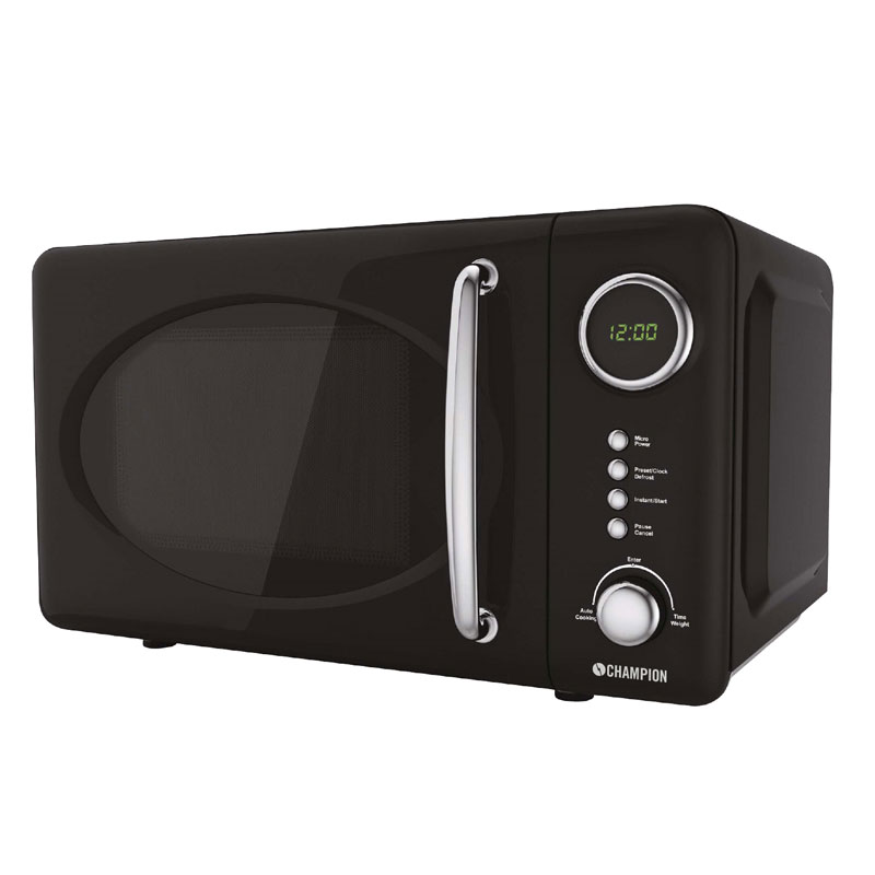 Kjøp Champion Mikrobølgeovn 20l, 700W, Svart | KitchenTime Microwave Oven 20L 700W Black Champion