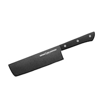SHADOW Nakiri knife with black non-stick coating 6.7'/170 mm. Blade Hardness: 59 HRC
