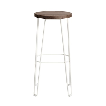 Move Barstol 75 Hvid/Mørkt Jern/Eg 75x35 cm