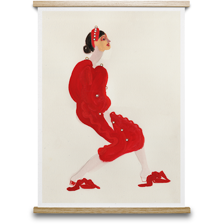Bilde av Red With Pearls Poster 30x40 cm
