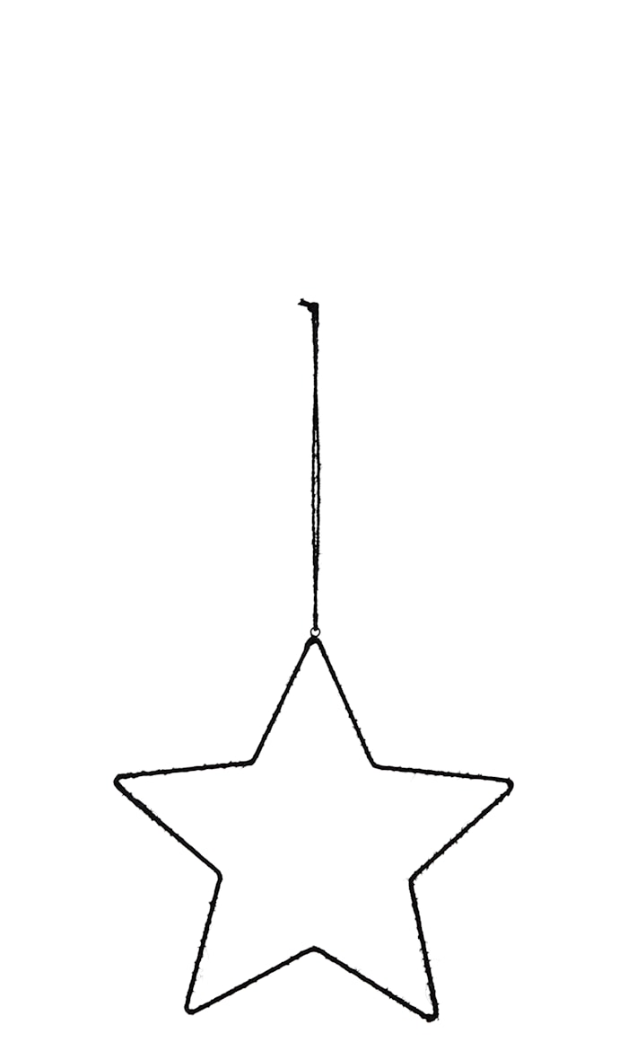 Stjerne 34x34 cm - Svart