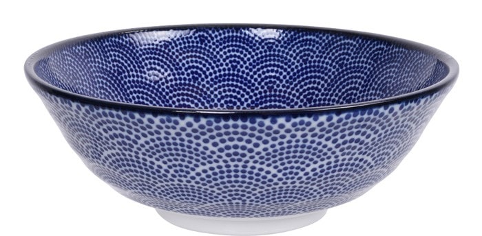 Nippon Blue Ramen Bowl Dots 21 cm
