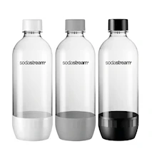 Sodastream PET-pullo 3 kpl 1L musta/valk./hopea