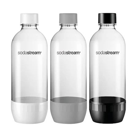 Sodastream PET-pullo 3 kpl 1L musta/valk./hopea