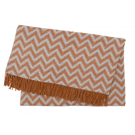 Elvang Zigzag throw pläd – Copper/steel