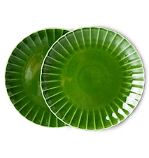 The emeralds tallerken sett med 2, grønn