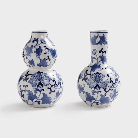 Bilde av Dutch Delight Vase Large Sett med 2 stk. Hvit/Blå