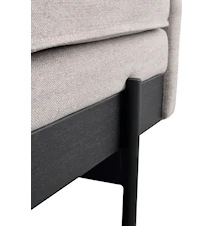 Shelton soffa grått tyg/svart ask/svart metall