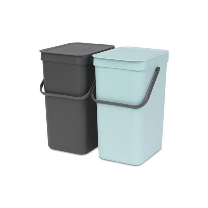 Papperskorg "SORT & GO" Mint/Antracit 2x12 L