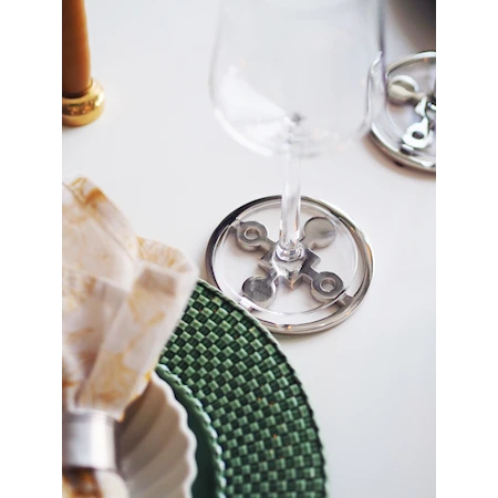 Anima Gemella Glassunderlag 10 cm Forniklet Messing