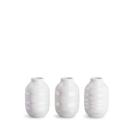 Bilde av Omaggio vase miniatyr 3-pakk Perle H 8 cm