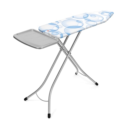 Strygebræt Stl B med Solid Dampstationsholder, metallic grå ramme 25mm 124x38 cm Bubbles PerfectFlow