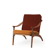 Lean Back Lounge Chair Brick red velvet/Amber fløyel Teak