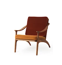 Lean Back Lounge Chair  Brick red velvet/Amber Sammet Teak