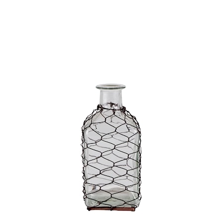 Vase Glass/Stål 7x17 cm