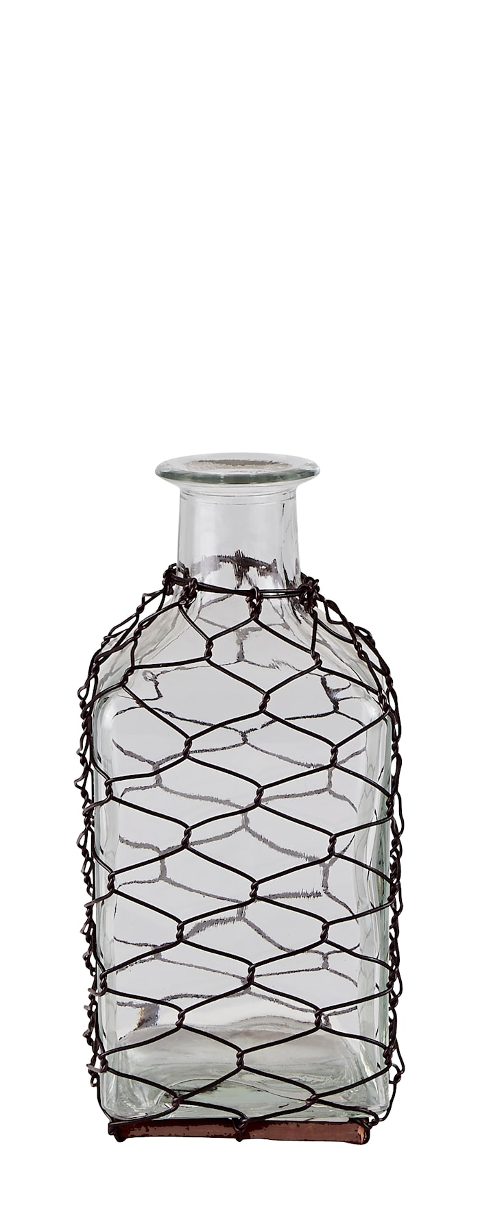 Vase Glass/Stål 7x17 cm