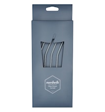 Sugerør Glass 5-pack med børste