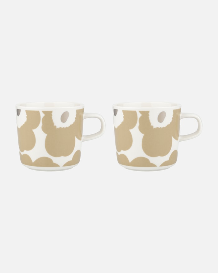 Oiva / Unikko Kopp med fat 4 delar Vit/Beige