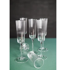 Hurray Champagneglas 6-pack Räfflad/Klar