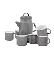 Set mit Teekanne und 6 Tassen Kockums Grau