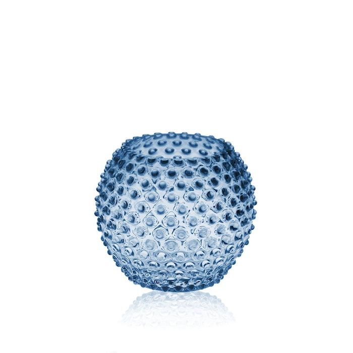 Hobnail Globe Vas 18 cm Blue smoke