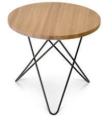 Mini O table wood Oak black frame