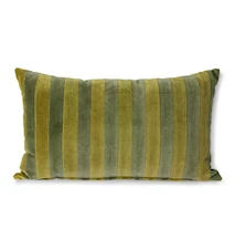 Striped Velvet Cushion Verde/Camuflaje 30x50 cm