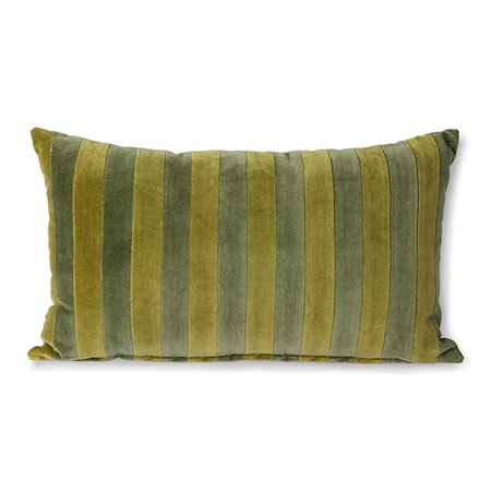 Striped Velvet Cushion Verde/Camuflaje 30x50 cm