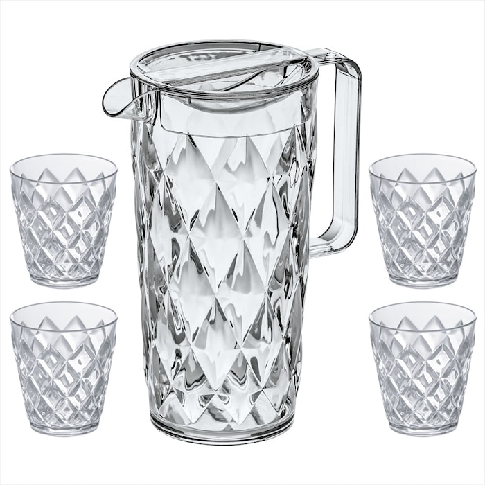 Crystal Set Karaff inkl 4 glas Kristallklar