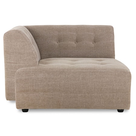 Vint couch: element vänster divan linen blend Taupe