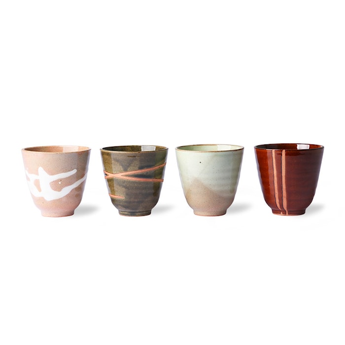 Japansk Keramik Krus Multicolor (Set of 4)