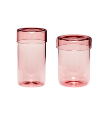 Förvaringsburk Glas Rosa 2 st