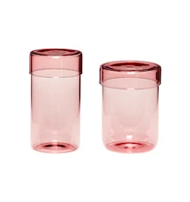 Förvaringsburk Glas Rosa 2 st