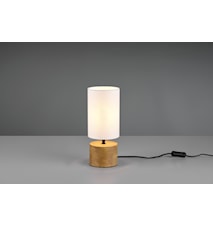 Woody Bordslampa 12 cm rund E14 Vit/Trä