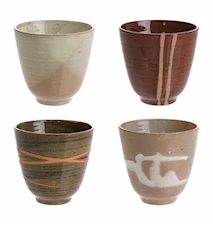 Japanske Keramikkopper Multicolor (Set of 4)