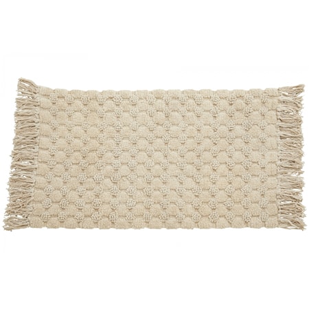 Luna Bademåtte m/frynser Offwhite