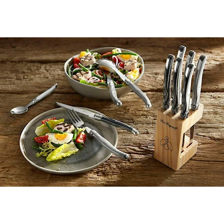 Grillknivar i Träblock 6-pack Antracit
