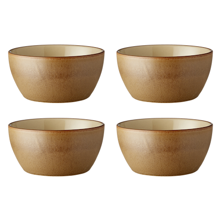 Bitz Skål 4-pack Ø12×6 cm Stengods Wood/Sand