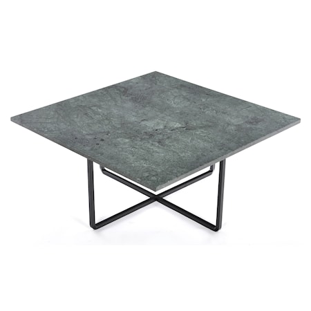 Ninety 80×80 soffbord – Grön indio/svartlackerad metallstomme