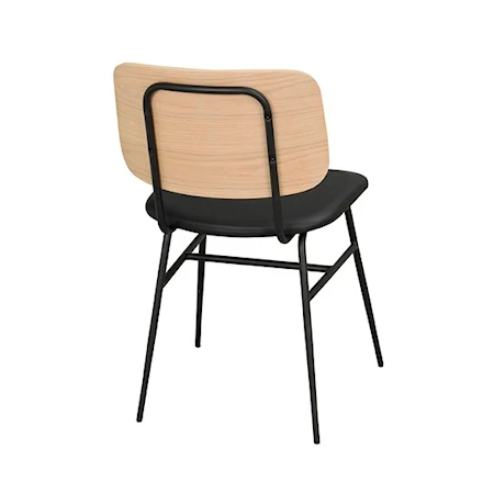 Brent stol hvitpigmentert eik/svart sete/svarte ben