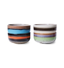 70s ceramics: Dessertskål 40 cl sett med 4 Freak out