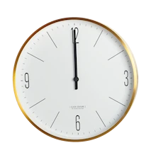 Clock Couture Veggklokke Gull/Hvit 30 cm