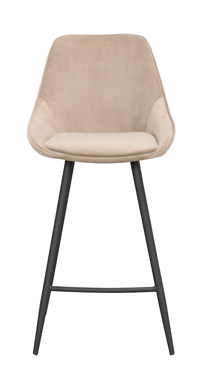 Sierra Barstol 97 cm Beige Sammet/Svart Metall
